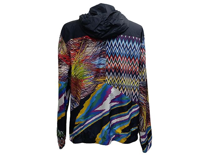 Chaqueta con capucha estampada Missoni en poliamida azul marino - vista 4