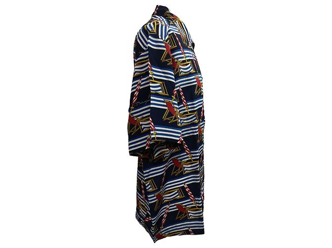 Camicia stampata Dolce & Gabbana in seta multicolore con sedia da spiaggia - vista 2