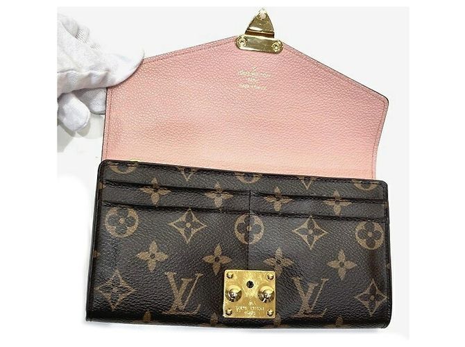 Portafoglio Bifold Lungo Pallas Monogramma Louis Vuitton Marrone Rosa - vista 3