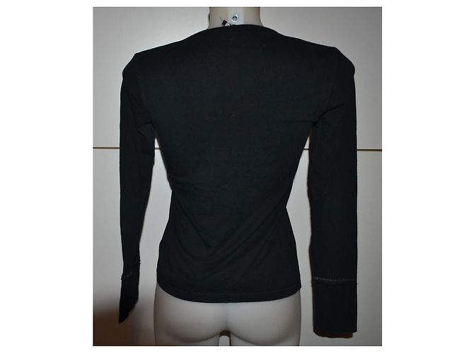 Maglia DKNY in cotone nera multicolore Nero - vista 3