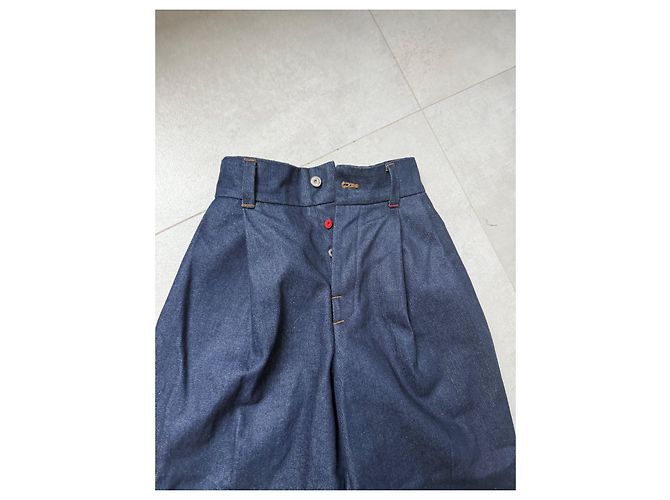 Jeans Jacquemus Blu Navy in Cotone - vista 2