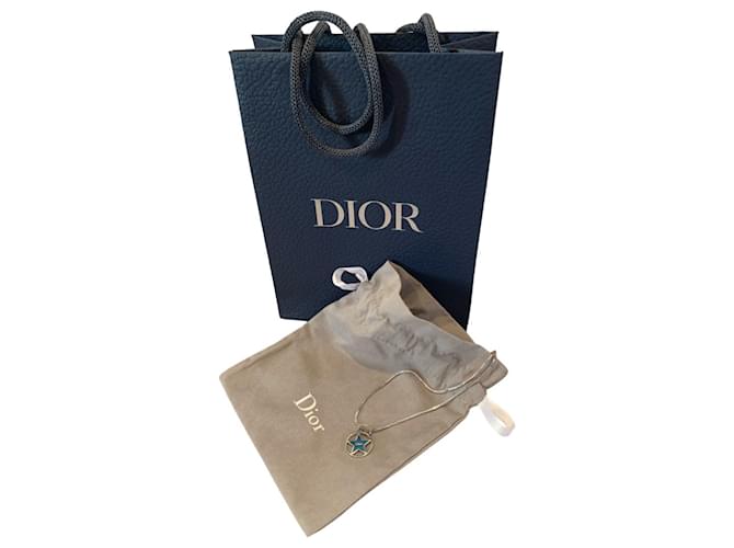 Collana Dior con pendente a stella argento Blu chiaro - vista 2