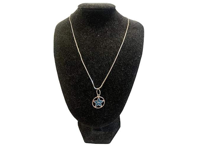 Collana Dior con pendente a stella argento Blu chiaro - vista 3