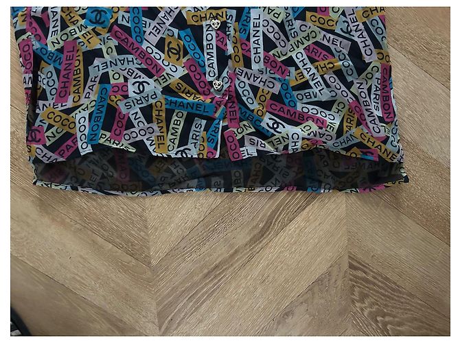 Blusa Chanel in seta multicolore - vista 7