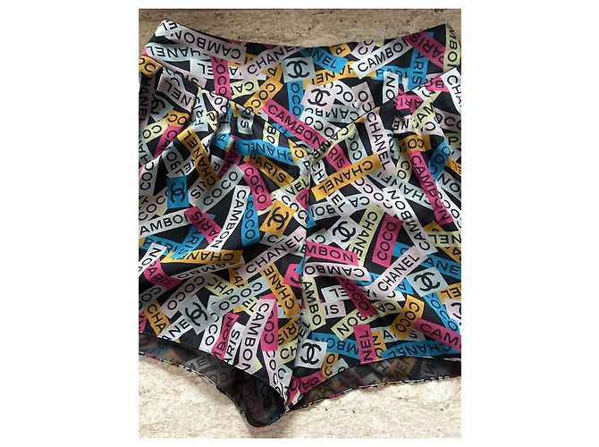 Pantaloncini Chanel multicolore in seta - vista 4