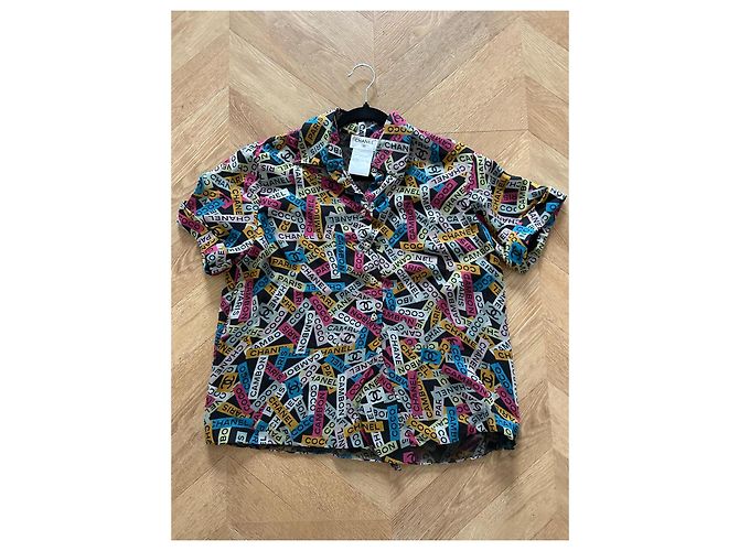 Chanel Seidenbluse mehrfarbig mit kurzen Ärmeln Mehrfarben - Ansicht 2