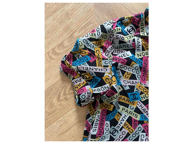 Chanel Seidenbluse mehrfarbig mit kurzen Ärmeln Mehrfarben - Ansicht 4
