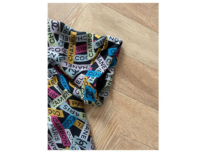 Chanel Seidenbluse mehrfarbig mit kurzen Ärmeln Mehrfarben - Ansicht 5