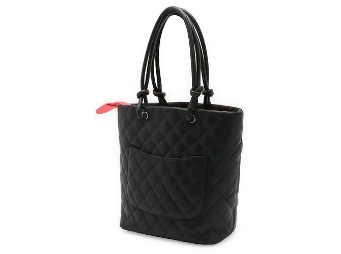 CHANEL Cambon Medium Schultertasche Schwarz Pink - Ansicht 3