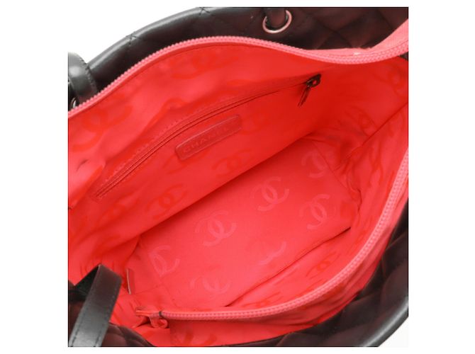 CHANEL Cambon Medium Schultertasche Schwarz Pink - Ansicht 7