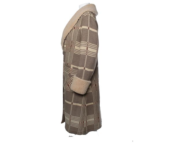 Ralph Lauren RRL, Abrigo de jacquard con cuello de shearling Castaño - vista 2