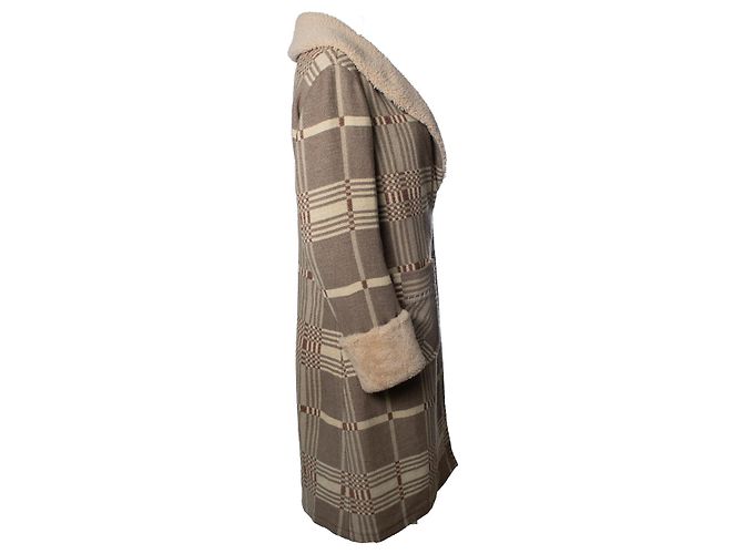Ralph Lauren RRL, Abrigo de jacquard con cuello de shearling Castaño - vista 4