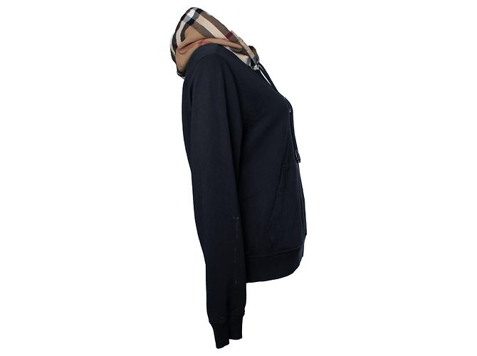 Burberry, sudadera negra con estampado de cuadros Negro - vista 2