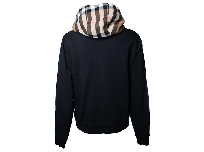Burberry, sudadera negra con estampado de cuadros Negro - vista 3