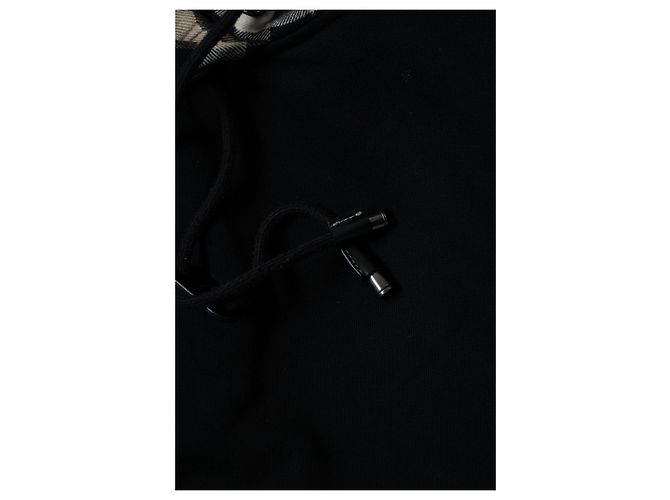 Burberry, sudadera negra con estampado de cuadros Negro - vista 5