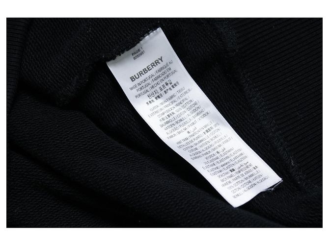 Burberry, sudadera negra con estampado de cuadros Negro - vista 6