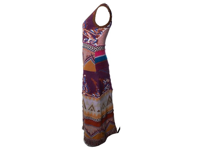 Etro, Maxikleid aus Intarsienstrick Mehrfarben - Ansicht 3