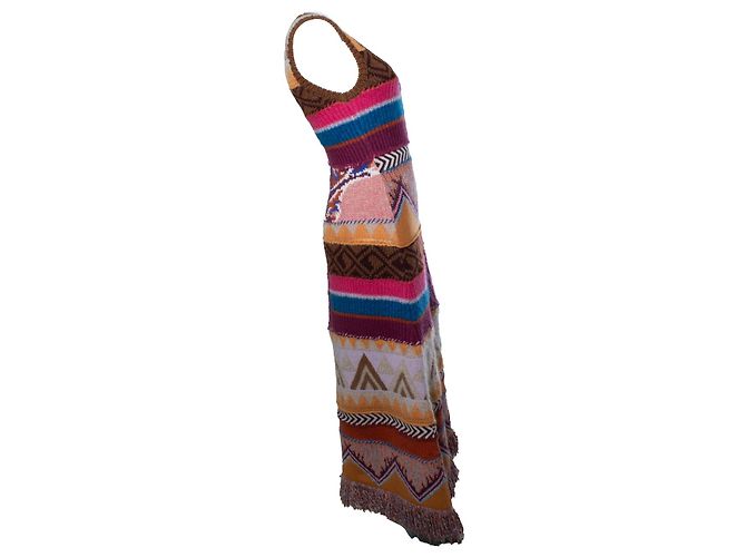 Etro, Maxikleid aus Intarsienstrick Mehrfarben - Ansicht 4