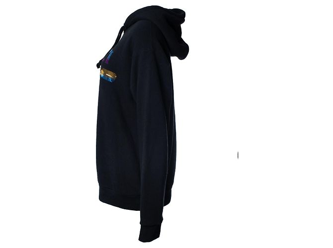 Sudadera negra con logo de lentejuelas Gucci Negro - vista 2