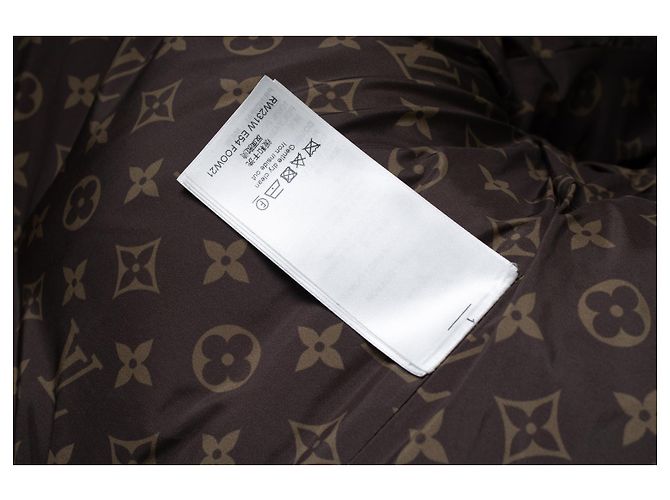 Giacca puffer a maniche lunghe Louis Vuitton Marrone Nero - vista 8
