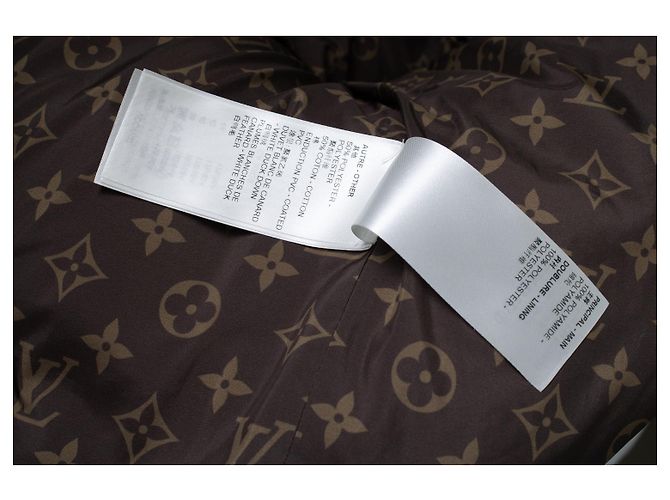 Giacca puffer a maniche lunghe Louis Vuitton Marrone Nero - vista 9