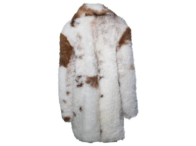 Abrigo de shearling Aurore de Nili Lotan Castaño Blanco - vista 2