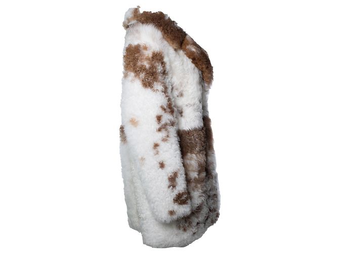 Abrigo de shearling Aurore de Nili Lotan Castaño Blanco - vista 3