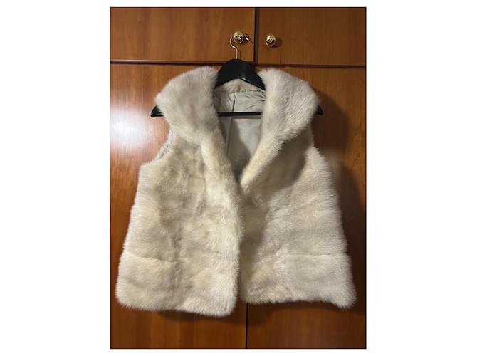inconnue Nerzweste Beige Aus weiß - Ansicht 2