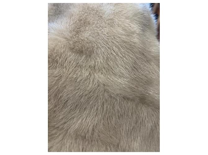inconnue Nerzweste Beige Aus weiß - Ansicht 4