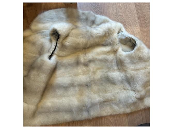 inconnue Nerzweste Beige Aus weiß - Ansicht 6