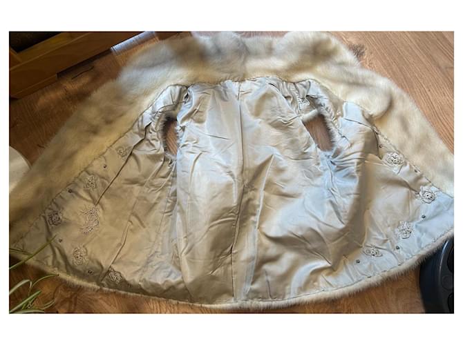inconnue Nerzweste Beige Aus weiß - Ansicht 7