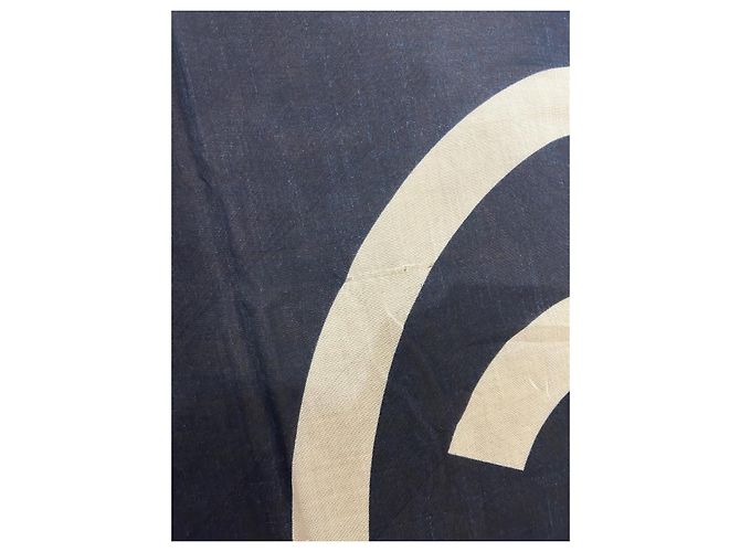 Stola Chanel in cashmere e seta blu marino ed ecru Blu navy - vista 6