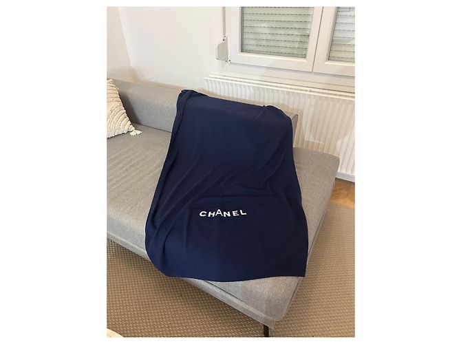 Plaid Chanel en cachemire bleu marine - vue 5