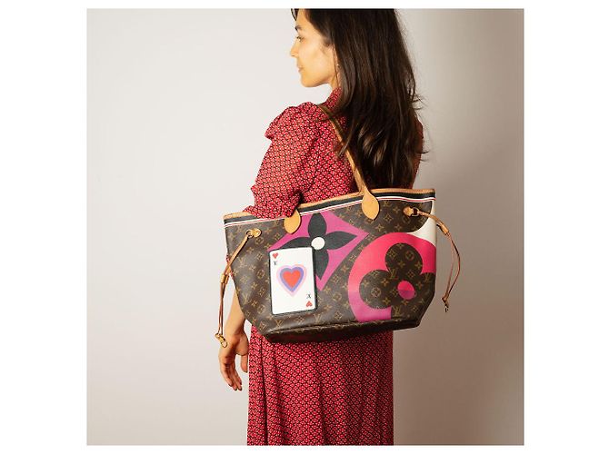 Louis Vuitton Borsa a spalla Neverfull MM Canvas Game On, marrone - vista 2