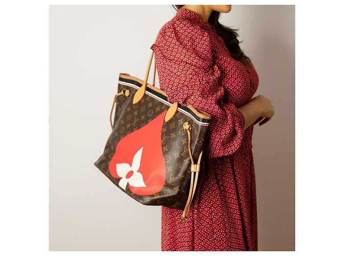 Louis Vuitton Borsa a spalla Neverfull MM Canvas Game On, marrone - vista 3