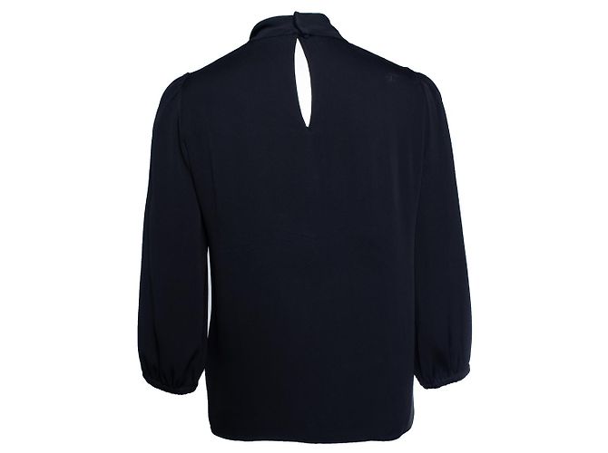 Dolce & Gabbana, blusa nera con fiocco e pizzo Nero - vista 3