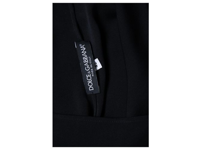 Dolce & Gabbana, blusa nera con fiocco e pizzo Nero - vista 5
