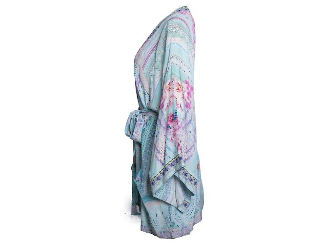 Camilla, vestito kimono multicolore Blu - vista 2