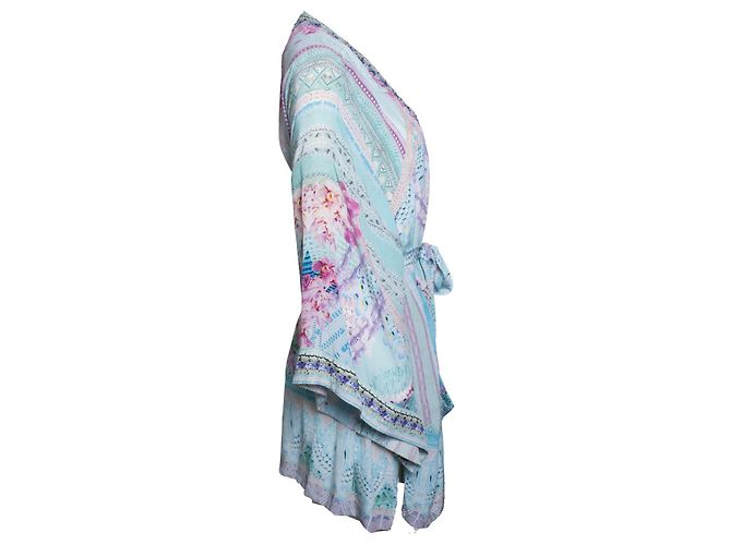 Camilla, vestito kimono multicolore Blu - vista 4