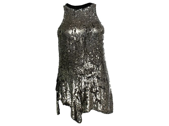 Top sin mangas de lentejuelas Phillip Lim Plata - vista 4