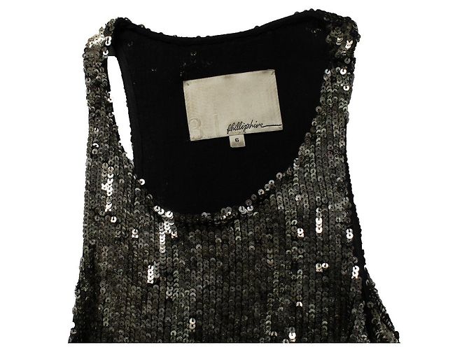 Top sin mangas de lentejuelas Phillip Lim Plata - vista 7