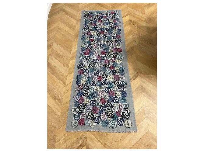 Écharpe Chanel en cachemire multicolore gris - vue 2