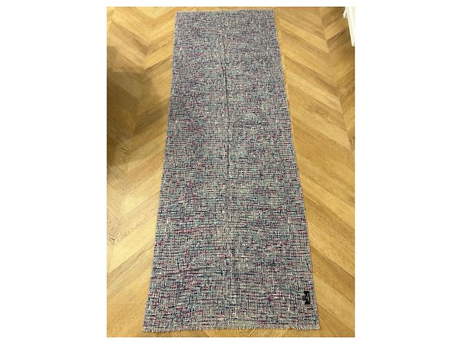 Écharpe Chanel en cachemire multicolore gris - vue 6
