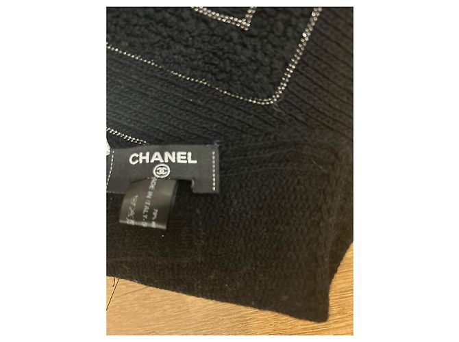 Bufanda Chanel negra de cachemira Negro - vista 9
