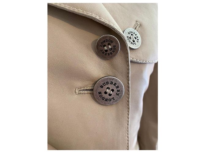 Trench Burberry de piel de cordero beige - vista 5