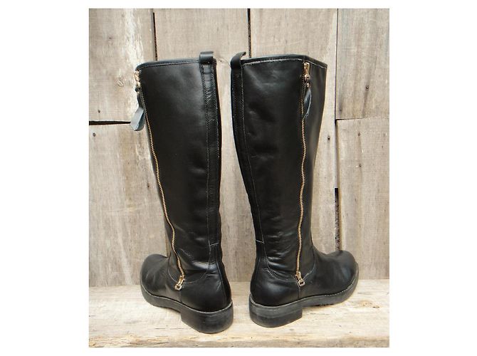 Autre Marque Botas Emanuélle Vee de cuero negro - vista 6