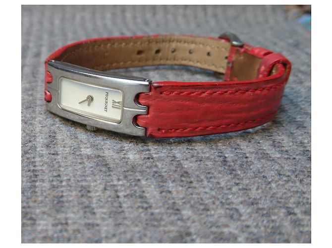 Reloj de cuarzo retro Emile Pequignet, ref. 3522313 Hecho en Francia Plata Roja - vista 12