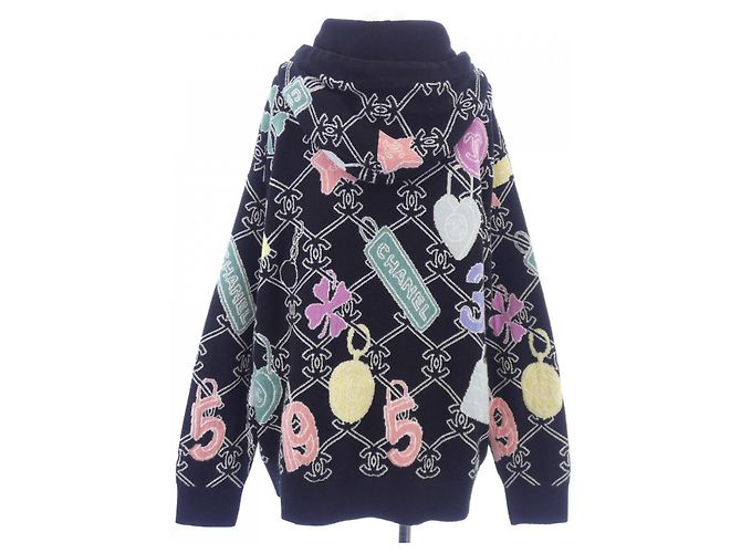 Timeless Chanel P72294K10398 Sudadera de cachemira Negro Blanco Azul Púrpura - vista 2