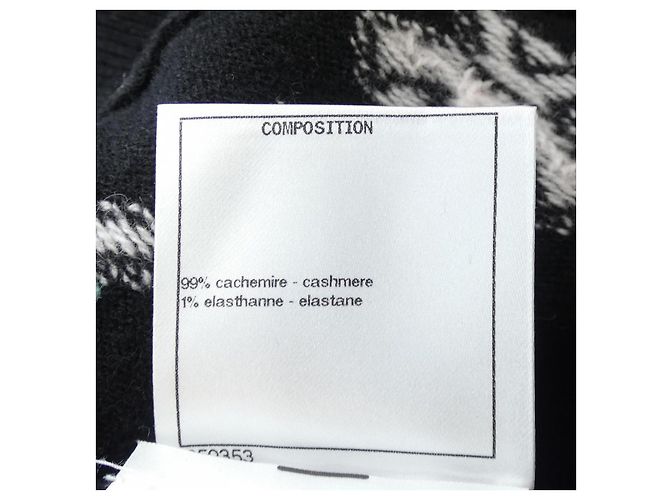 Timeless Chanel P72294K10398 Sudadera de cachemira Negro Blanco Azul Púrpura - vista 3