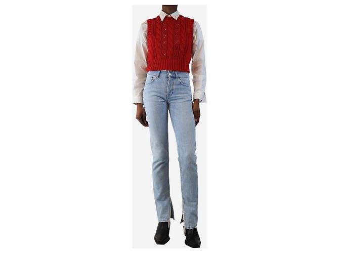 Ganni Hellblaue Denim-Jeans - Größe UK 6 Weiß - Ansicht 2